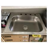 25" x 22" Stainless Steel Single Bowl Kitchen Sink