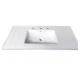 37" x 22" Single Bowl Ceramic Vanity Top in White