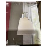 Mini Pendant in Brushed Nickel w White Linen Shade