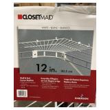 Box of (4) 12" Shelf & Rod Corner Shelf Kits