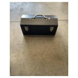 16"L Black Toolbox with Tray and Handle