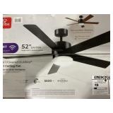 Globe® 52" 5-Blade Ceiling Fan in Matte Black