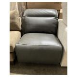 Single Seat Armless Chair in Leather Brown