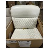 Dual-Powered Tufted Armless Recliner in White