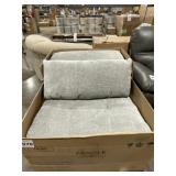 Armless Dual-Powered Recliner in Caprice Gray