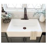 allen+roth 34" Drop-In Fireclay Farmhouse Sink