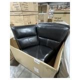 Single Armless Corner Wedge Seat in Burke Black