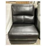 Single Seat Armless Chair in Burke Black