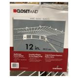 Box of (4) 12" Shelf & Rod Corner Shelf Kits