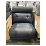 Tufted Single Seat Armless Chair in Charcoal