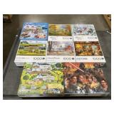 Mixed Lot of 1,000Pc Puzzles x 8Pcs