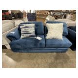 Loveseat in Cordelle Blue with (2) Deco Pillows
