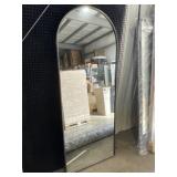 28" x 70" Arch-Top Mirror with Gray Frame