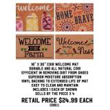 18" x 30" Coir Welcome Mat x4
