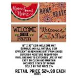 18" x 30" Coir Welcome Mat x4