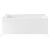 60" x 30" Fiberglass LH Alcove Bathtub with Apron