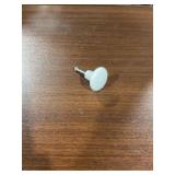 Box of (25) 1-1/2" White Plastic Cabinet Knobs