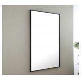 40" x 28" Metal Frame Mirror in Black