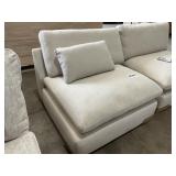 Armless Single Seat Chair in Ivory w Pillow