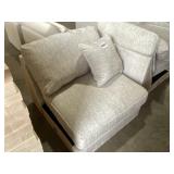 Single Seat Armless Chair in Linen w (1) Pillow