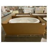 72" x 44" White Freestanding Tub