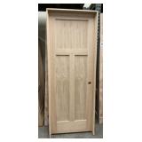 28" x 80" LH Oak 3-Panel Interior Door