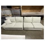 124" 2-Piece Couch in Light Cross-Stich Gray