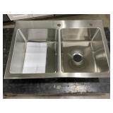 33" x 22" Double Bowl Sink x2