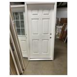 36" x 80" LH Fiberglass 6-Panel Exterior Door