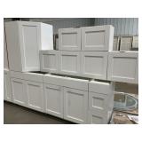 7pc Vanity Depth White Shaker Style Cabinet Set