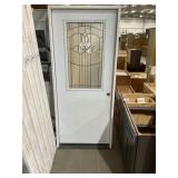 34" x 80" LH Steel 1/2-Deco Exterior Door