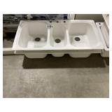 44" x 22" Triple Bowl Sink x2