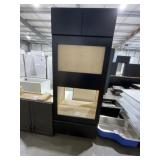 Pantry Cabinet 33" x 24" x 94" Black Finish