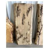 32" x 12": Lichtenberg Burnt Live Edge Oak Board