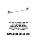 Kohler 18" Decorative Towel Bar x2