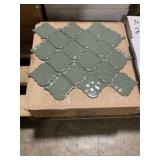 12" Moss Green Shaw Mosaic Tile x 40Pcs