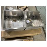 36" x 18" Glacier Bay 2 Bowl Sink Set