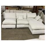 3Pc Couch with Corner Chaise Lounger