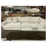 2Pc Fluffy Cushion Couch in Linen
