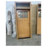 36" x 80" Fiberglass Exterior LH Door w/ Transom
