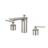 Widespread Deck Bathroom Faucet In Brushed Nickel
