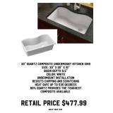 33" Quartz Composite Undermount Kitchen Sink