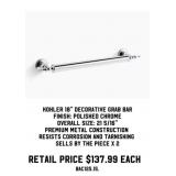 Kohler 18" Decorative Grab Bar x2