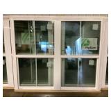 35.5" x 59.5" White Vinyl Single-Hung Window x 2