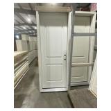 34" x 96" LH 2-Panel FG Exterior Door in White