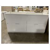 59" x 19" Double Bowl Sink Vanity Base in White