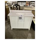 40" x 18" White Allier Vanity w Single Sink Top