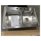 33" x 22" Glacier Bay 2 Bowl Sink Set