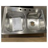33" x 22" Glacier Bay 2 Bowl Sink Set