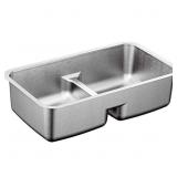 Moenï¿½ 32" x 18" Stainless Dbl. Bowl Sink